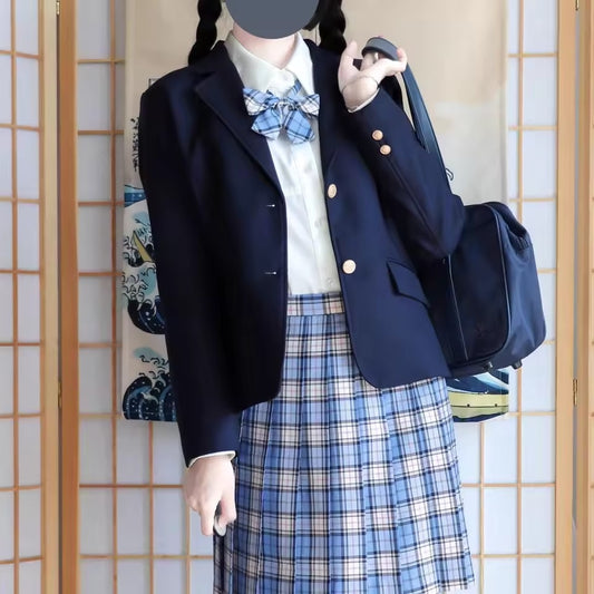 2024 New College Style Students Japanese JK Uniform Small Suit Jacket Black Suit Korean Blazer Seifuku School Girl Coat Uniform
